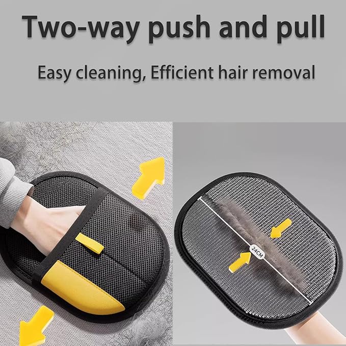 2 Pcs Pet Hair Remover Glove, 2025 Upgrade Reusable Double Sided Electrostatic Gloves Pet Hair Remover, Washable Pet Grooming Gloves for Couch, Furniture, Carpet, Car Seat (2Pcs)-PawvioPets