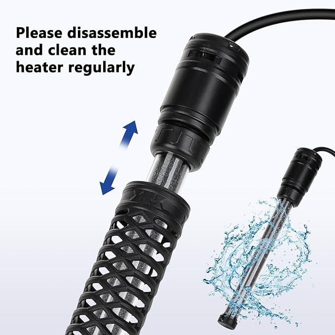 AQQA Aquarium Heater,Submersible Fish Tank Heater 59-93°F/15-34°C External Controller,Rapid Heating,Ultra-high Temperature Protection,Automatic Power-Off When Leaving Water (200W for 26-53 Gallon)-PawvioPets