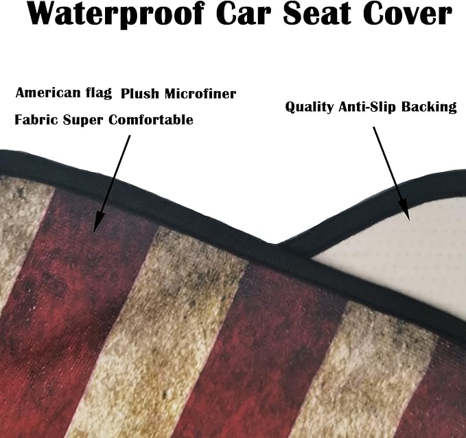 Car Seat Cover Protector Front Seats,for Gym Workout,Running,Swimming,Beach and Hiking,Waterproof Sweat Towel Bucket Seat Covers for Cars SUV Trucks (American Flag, 1Pcs)-PawvioPets