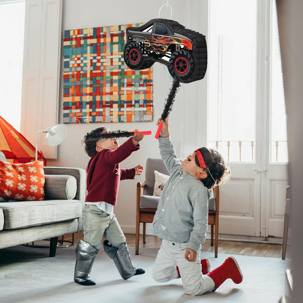 Car Pinata with Stick & Hanging Loop Mexican Pinata Game for Boy Truck Party Decorations Car Theme Birthday Carnival Party Supplies