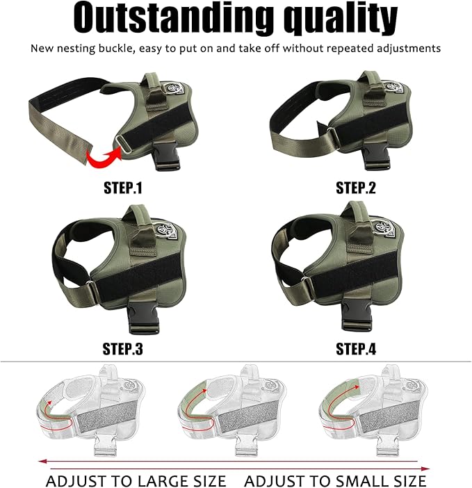 Bolux Dog Harness, No-Pull Reflective Dog Vest, Breathable Adjustable Pet Harness with Handle for Outdoor Walking - No More Pulling, Tugging or Choking-PawvioPets