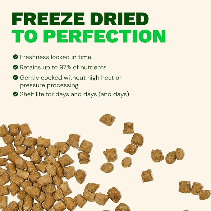 Get Joy Gut Health Fresh Freeze Dried Raw Meal, Beef Recipe, 16 Ounce Bag, Dog Food for Dogs of All Breeds and Life Stages, PhD Animal Nutritionist Formulated, USDA Beef, Made in USA-PawvioPets