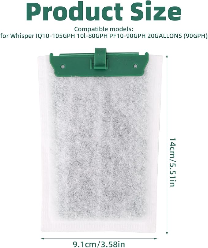 16pcs Medium Replacement Filter Cartridges Compatible with Tetra Whisper Bio-Bag, Fish Tank Parts Accessories for 10i IQ10 PF10 ReptoFilter, 5-10 Gallon Aquarium Filter Cartridges-PawvioPets