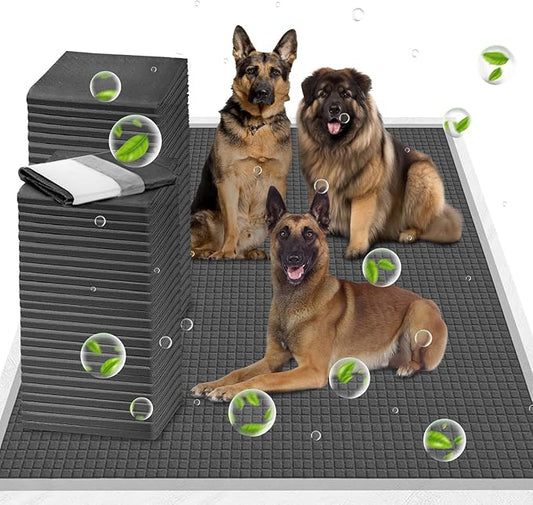 ELEGX Extra Large 54"x37" 35 Pcs Odor-Control Super Absorbency Charcoal Pee Pads for Dogs,Leak-Proof Pet Training Pee Pads,Thicken Disposable Potty Pads Puppy Training Pads for Cats Rabbits-PawvioPets
