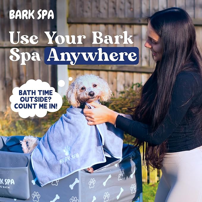 Dog Bath Tub - Free Brush & Towel – Foldable & Portable Dog Washing Station – Lightweight Dog Bath for Indoor & Outdoor Grooming – Fits in Shower or Bath-PawvioPets