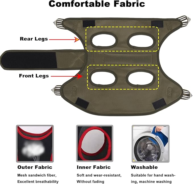 Cat Grooming Hammock Harness for Small Dogs,Pet Hammock Restraint Bag,Dog Grooming Sling for Trimming Nail and Ear/Eye Care(XS Size,Green)-PawvioPets