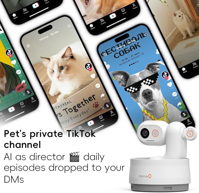 AI Dog Camera, Smart Security Camera Indoor with Phone App [Pet Recognition, Daily Activity Analysis & Motion Tracking] Cat Cam 5MP HD, 360° View, 2-Way Audio, Night Vision, 5G WiFi-PawvioPets