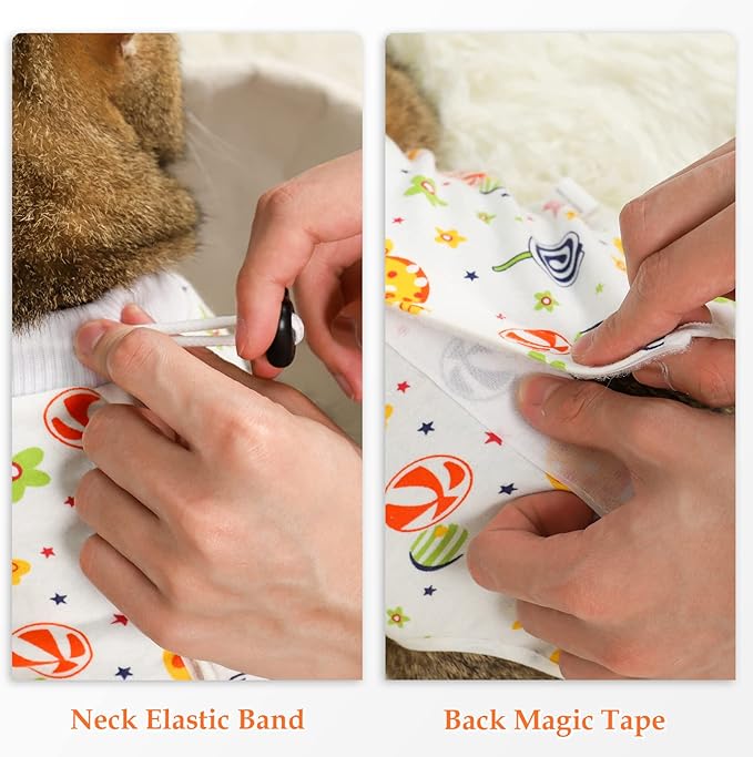 ANWA Cat Recovery Suit - Breathable Cat Onesie for Cats After Surgery Female, Kitten Surgery Recovery Suit Female Abdominal Wounds-PawvioPets