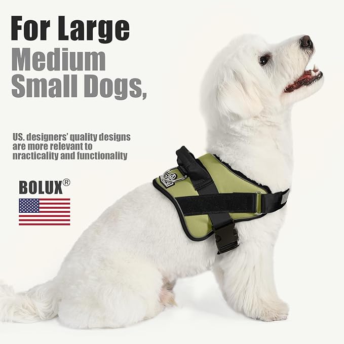 Bolux Dog Harness, No-Pull Reflective Dog Vest, Breathable Adjustable Pet Harness with Handle for Outdoor Walking - No More Pulling, Tugging or Choking-PawvioPets