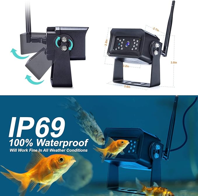 Digital Wireless Backup Camera Kit, 7 Inch Display and 720P HD Resolution, Wide Angle Rear View Camera with Night Vision, 190ft Wireless Reverse Camera System Suitable for Truck, Motorhome, 5th Wheel-PawvioPets