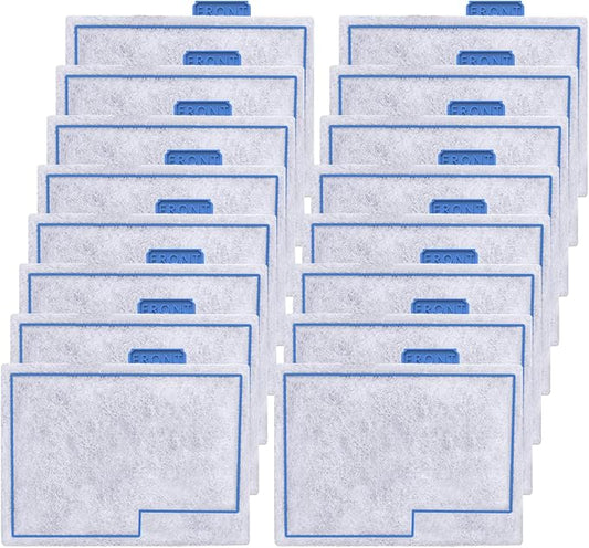 16 Pack Small Filter Cartridge Compatible with Aqueon, Aquarium Fish Tank Filter Cartridges Replacement for QuietFlow E Internal Power Filter Size 10 and Minibow Aquarium Filters Size 1/2.5/5 Gallon-PawvioPets
