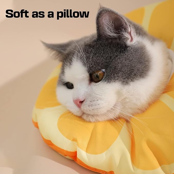 Cat Cone Collar Soft Kitten Donut, Cat Cones to Stop Licking After Surgery and Scratching, Waterproof Elizabethan e Collar for Cats After Neuter, Adjustable Comfy Neck Cone Pillow for Kitty-PawvioPets