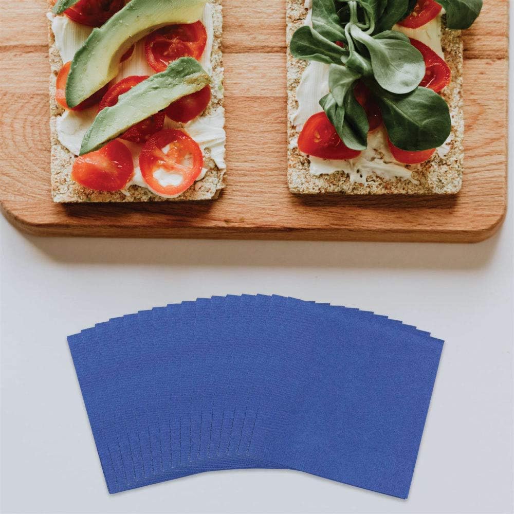 JAM PAPER Medium Lunch Napkins - 6 1/2 x 6 1/2 - Blue - 50/Pack