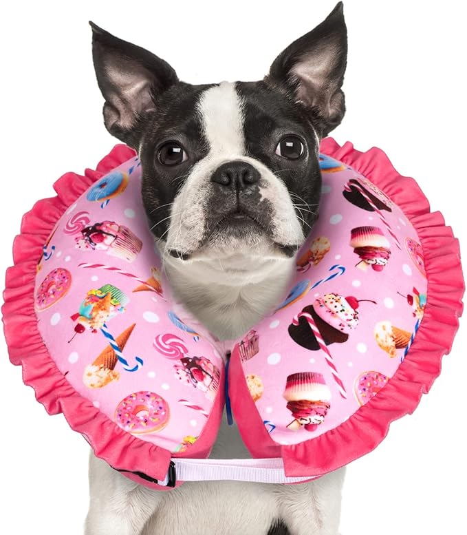 CuteBone Inflatable Dog Collar Alternative for Large Dogs After Surgery-Double Adjustable Neck Range P23SO00102L-PawvioPets