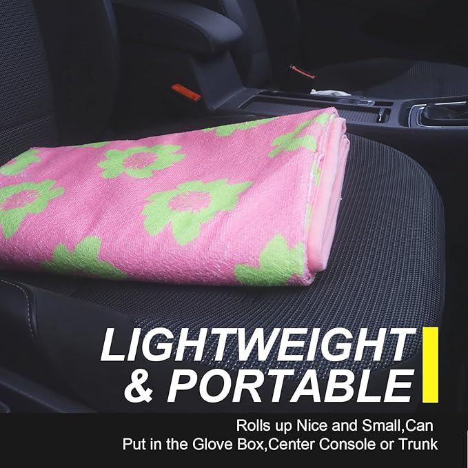 Back Seat Cover for Car Trucks Van SUV,Waterproof Rear Bench Towel Seat Covers for Dogs and Kids,Automotive Backseat Protector (Flower and Pink)-PawvioPets