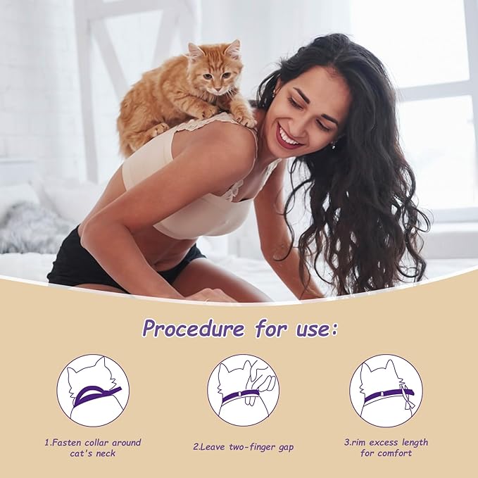 Calming Collar for Cats - 4 Pack, Adjustable Size, Efficiently Reduces Anxiety & Stress for 30 Days, Safe Cat Pheromone Collars, Calming Cat Collar-PawvioPets
