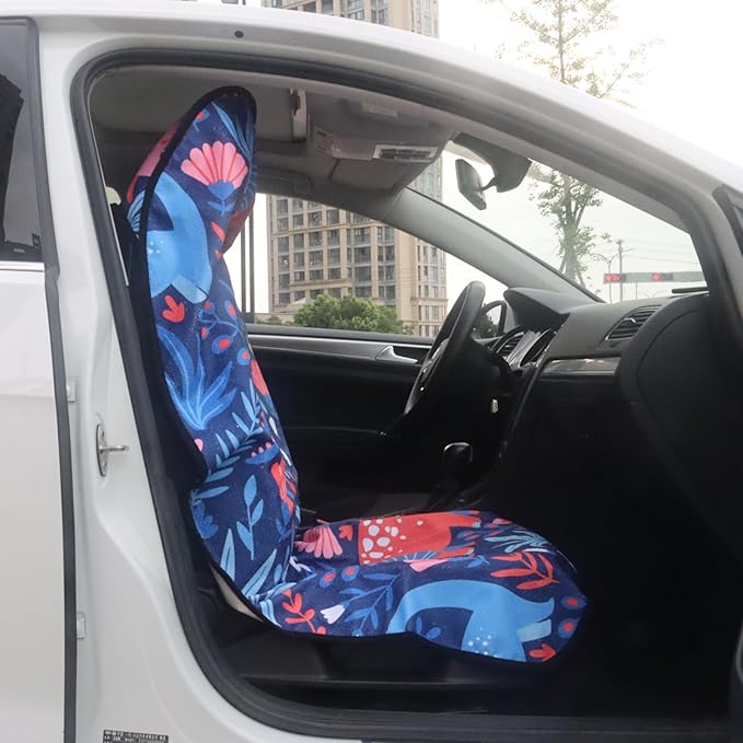 Car Seat Cover Protector Front Seats,for Gym Workout,Running,Swimming,Beach and Hiking,Waterproof Sweat Towel Bucket Seat Covers for Cars SUV Trucks (Dinosaur, 2Pcs)-PawvioPets