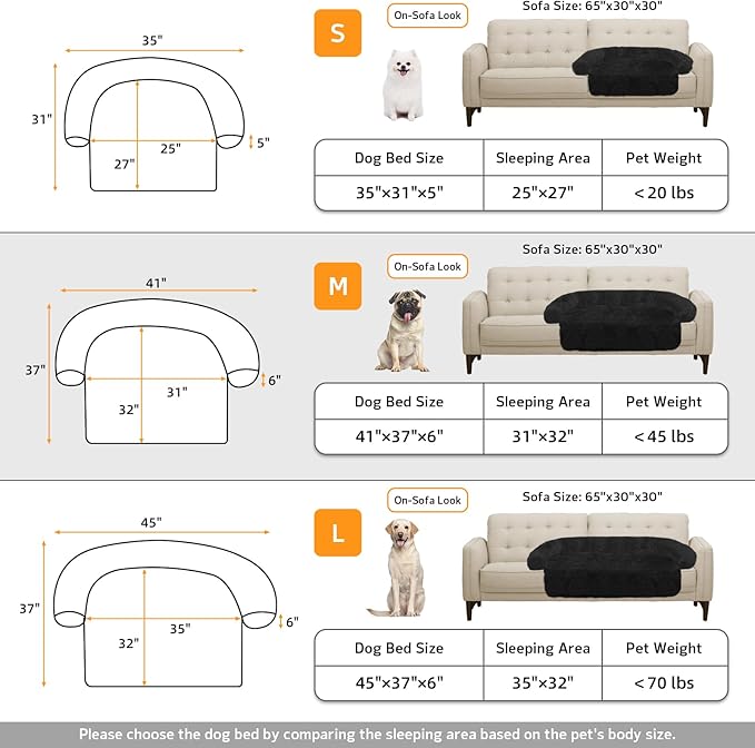 GGIB Calming Dog Bed Fluffy Plush Dog Mat for Furniture Protector with Removable Washable Cover for Large Medium Small Dogs and Cats (Medium, Black)-PawvioPets