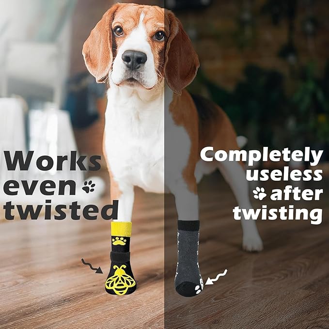 EXPAWLORER Anti Slip Dog Socks to Prevent Licking Paws, Dog Shoes for Hot Pavement, Dog Booties for Small Medium Large Senior Dogs, Traction Control Boots & Paw Protectors for Hardwood Floors-PawvioPets