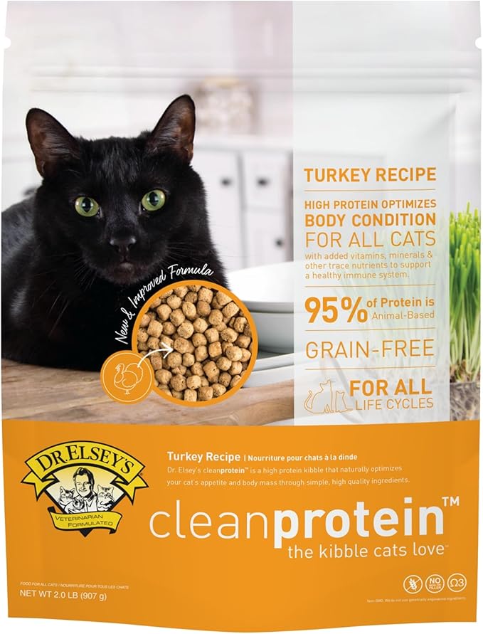 Dr. Elsey's cleanprotein Turkey Cat Kibble 2 lb. Bag-PawvioPets