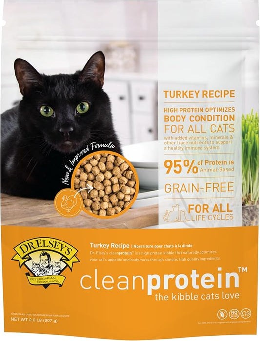 Dr. Elsey's cleanprotein Turkey Cat Kibble 2 lb. Bag-PawvioPets