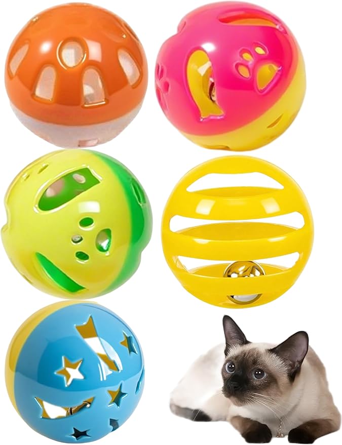5 Pack Cat Toys, Fun & Interactive (1.5'', Basic Cat Toy Set)-PawvioPets