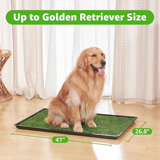 Dog Grass Large Potty Patch, Dog Litter Boxes Artificial Grass Bathroom Turf for Pet Training, Washable Puppy Pee Pad, Perfect Indoor/Outdoor Portable Potty Pet Loo-PawvioPets