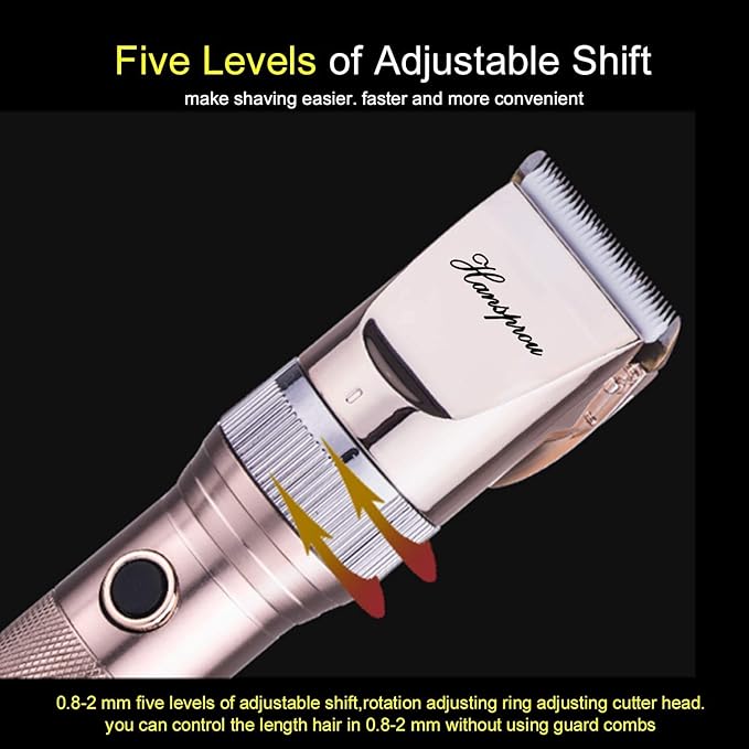 Dog Clippers for Grooming, 12V Pet Hair Clipper, Professional Heavy Duty Pet Grooming Clipper Corded Dog Trimmer for Thick Coats with Guard Combs Brush for Dogs Cats-PawvioPets