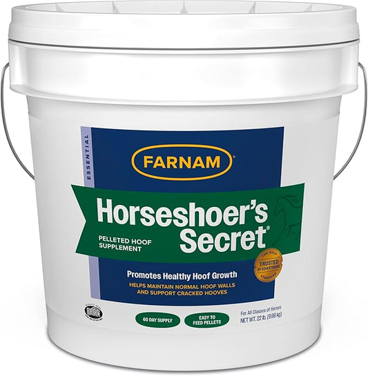 Farnam Horseshoer's Secret Pelleted Hoof Supplement for horses promotes healthy hoof growth, 22 lb., 60 day supply-PawvioPets
