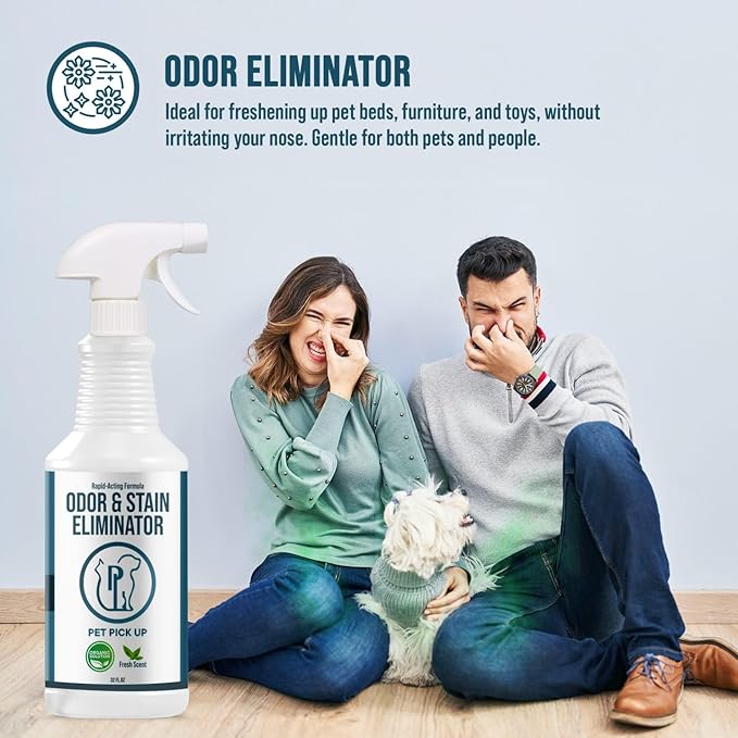 Dog & Cat Urine Enzyme Cleaner – Enzymatic Pet Stain & Odor Eliminator Spray for Carpet, Rugs, Litter Box & Artificial Turf – Non-Toxic, Ready to Use, 32 oz-PawvioPets