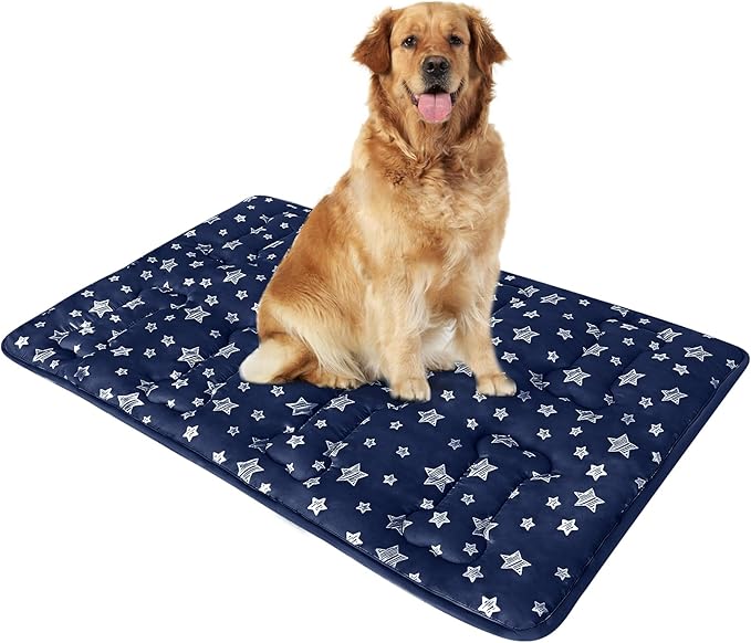 Dog Crate Mat (42" X 28"), Soft Dog Bed Mat with Cute Prints, Personalized Crate Pad, Anti-Slip Bottom, Machine Washable Kennel Pad-PawvioPets