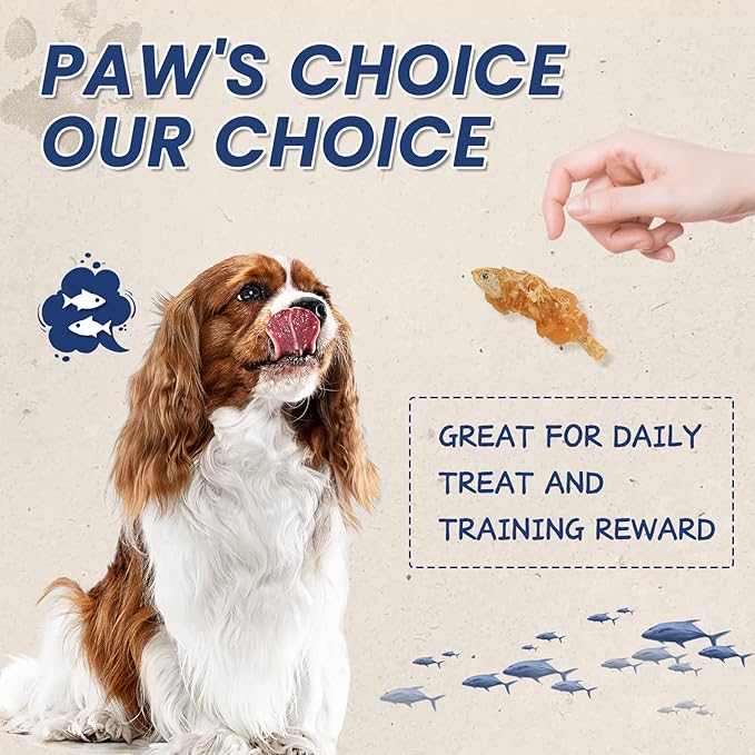 Dog Treats Chicken & Fish, High in Protein and Omega-3, for Large Small Dogs, 10.5 oz-PawvioPets