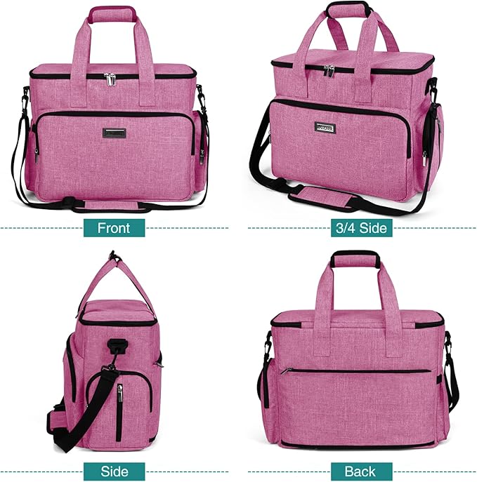 BAGLHER Dog Travel Bag, Pet Travel Bag (ALL Pet Travel Supplies), With 2 Pet Food Containers and 2 Collapsible Silicone Bowls; Essential Kits for Pet Travel Pink-PawvioPets