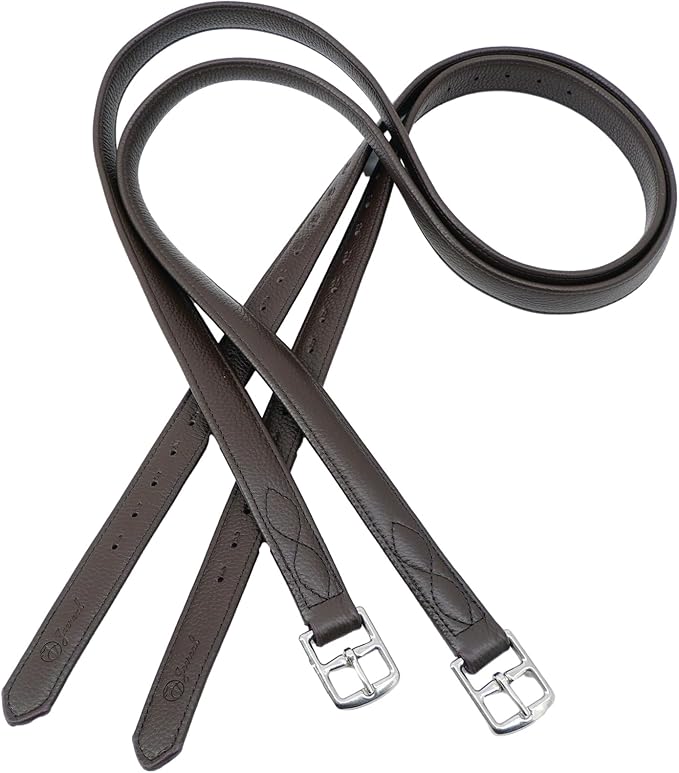 Jeereal Stability English Stirrup Leathers with Strong Nylon Core for Equestrian Riding-PawvioPets