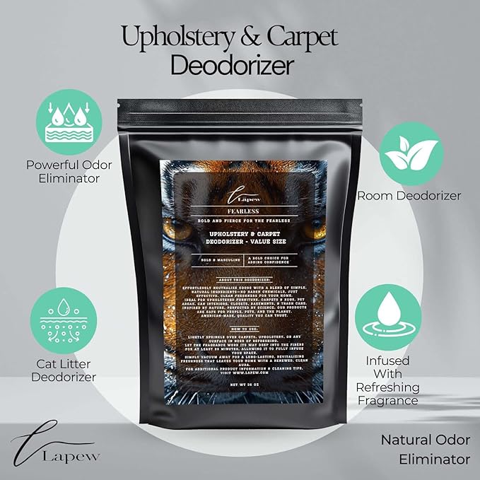 Fearless Carpet Freshener Powder Refill 36 oz | Powerful Odor Eliminator for Home | Upholstery Deodorizer | Carpet Deodorizer | Pet Urine | Cat Litter Box | Fierce Fragrance-PawvioPets