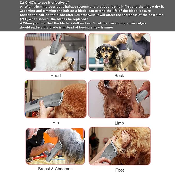 3PCS 4FC Blades Dog Grooming Clipper Replacement Blades Compatible with Andis Pet Clipper/Oster A5/Wahl KM Series Dog Clipper,Ceramic Blade & Stainless Steel Blade-PawvioPets