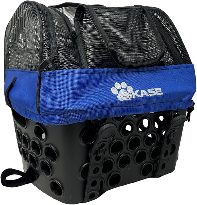 BiKASE Durable Dog Bike Basket & Carrier, Rear Mount Pet Basket for Bikes with Super Comfort Mat and Cover, Ideal for Small Dogs and Cats up to 12 lbs-PawvioPets