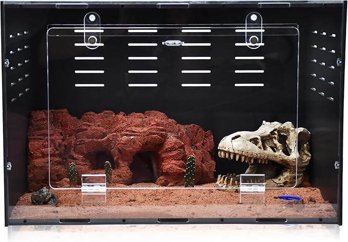 10 Gallon Reptile Tank – Reptile Enclosure for Leopard Geckos, Snakes & Bearded Dragons – Lizard Tank, Hermit Crab & Gecko Habitat-PawvioPets
