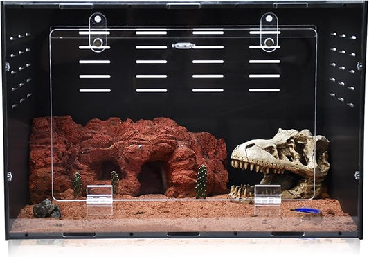 10 Gallon Reptile Tank – Reptile Enclosure for Leopard Geckos, Snakes & Bearded Dragons – Lizard Tank, Hermit Crab & Gecko Habitat-PawvioPets