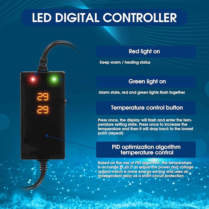 800w Aquarium Heater, Submersible Fish Tank Heater,Intelligent Frequency Conversion with Over-Temperature Protection and Automatic Power-Off When Leaving Water for-PawvioPets