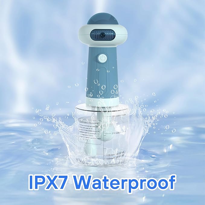 Dog Shampoo Dispenser, UFO Dog Shampoo Sprayer, Electric Foaming Shampoo Dispenser for Dog and Cat Washing, for Bathtub, Kitchen Sink, Bathroom Cleaning, Blue-PawvioPets