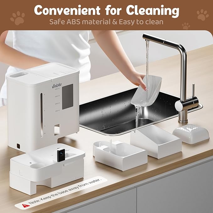 Automatic Cat Feeder with Camera,5G/2.4G WiFi Pet Feeder,2K HD Video and Night Vision,Easy APP Operation,Low Food and Food Clogging APP Tips,Water and Grain Large Capacity Feeder-PawvioPets