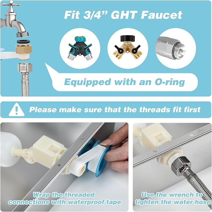 5 Gallon Automatic Dog Water Dispenser, Large Dog Water Bowl Dispenser for Outdoor, Stainless Steel Pet Bowl for Waterer Auto Fill Pet Waterer for Livestock Dogs Cats Chicken Fit 3/4'' GHT Faucet-PawvioPets