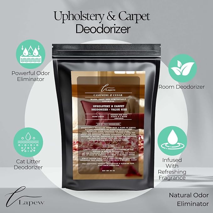 Cashmere Cedar Carpet Freshener Powder Refill 36 oz | Powerful Odor Eliminator for Home | Upholstery Deodorizer | Carpet Deodorizer | Pet Urine | Cat Litter Box-PawvioPets