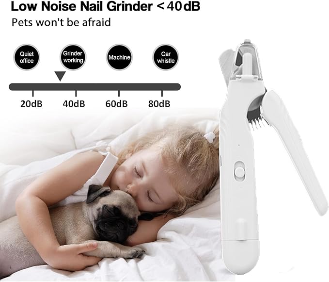 2 In 1 Pet Nail Clipper and Grinder, Professional Electric Rechargeable Pet Nail Fast Trimmer, Painless, Claw Care Grooming, Smoothing, Silent - Shockproof, For Small, Large Dogs & Cats, upgraded-PawvioPets