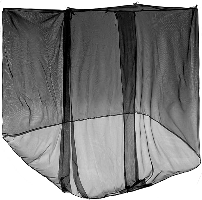 4 Corners Mosquito Net for Mosquiteros para Camas Bed Canopies Netting Bed Drapes Rectangular Mosquito Mesh for Camping Home Outdoor Travel(Black,L79 X W47 X H59 Inch,Opening)-PawvioPets