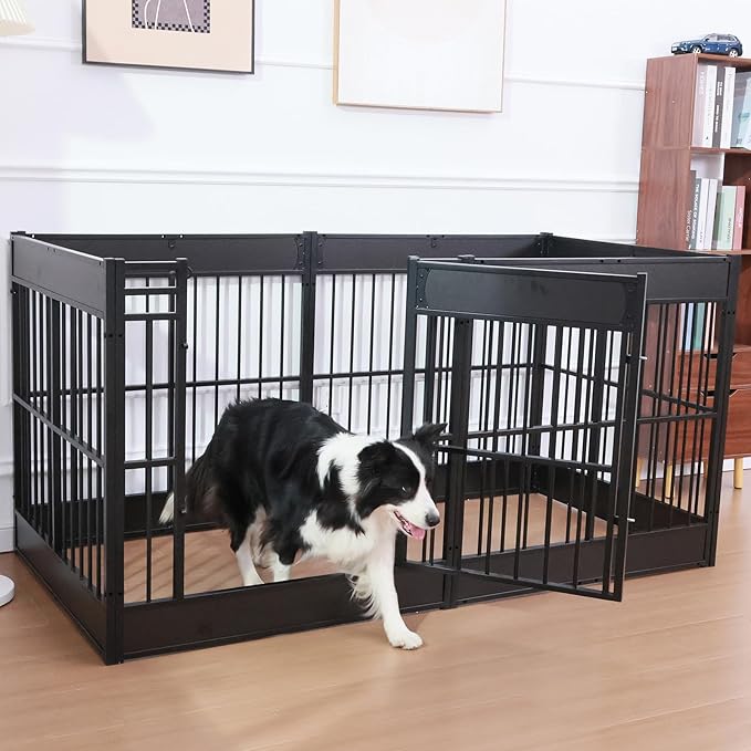 Dog Playpen, 35.4" Height Dog Pen Indoor, Heavy Duty, Safe and Sturdy, Furniture Style Puppy Pen-PawvioPets