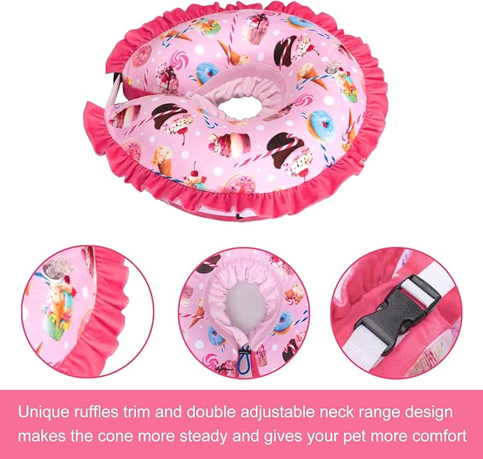 CuteBone Inflatable Dog Collar Alternative for Large Dogs After Surgery-Double Adjustable Neck Range P23SO00102L-PawvioPets