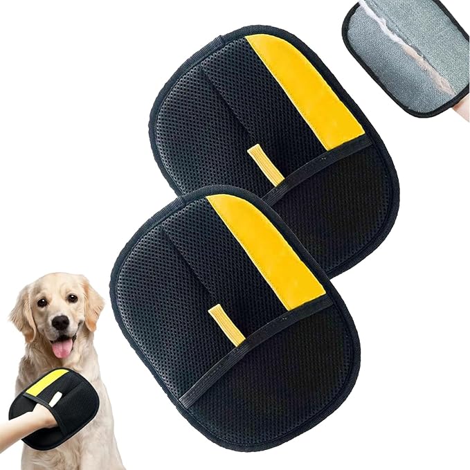 2pcs Pet Hair Removal Glove,Pet Hair Remover Glove for Cats & Dogs,Upgraded Animal Fur Removal Tool, Reusable Cats & Dogs Grooming Gloves for Hair Removal-PawvioPets