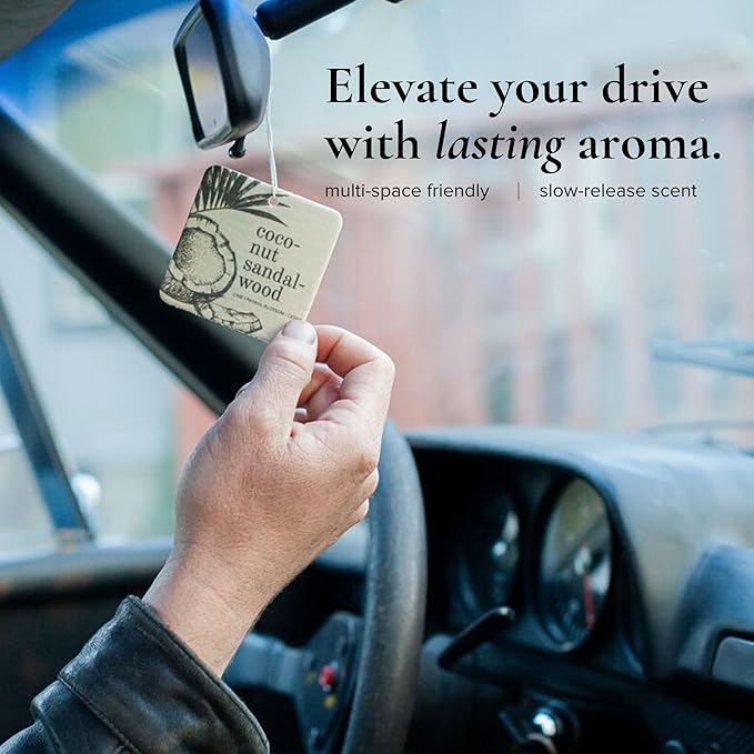 Coconut Sandalwood Car Air Freshener - 4 Pack-PawvioPets